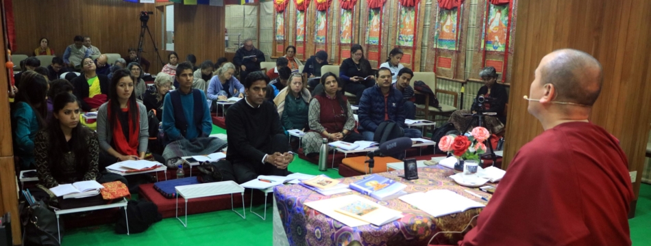 A glimpse of Nalanda class session at Tibet House Conference Hall.