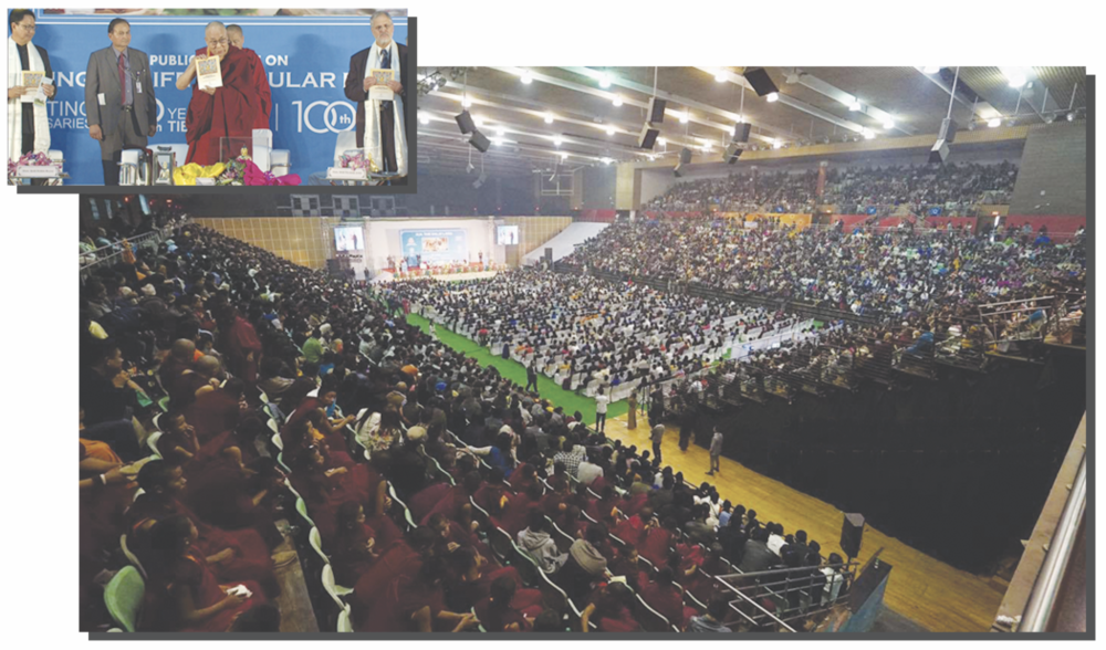 His Holiness the Dalai Lama blessed and launched the Nalanda Masters Course, an undertaking of Tibet House, Cultural Centre of His Holiness the Dalai Lama, New Delhi at Thyagraj stadium, Delhi on 9th December 2016. Also present were Honorable Union Minister Shree Kiren Rijiju and the then Delhi Lieutenant Governor Shree Najeeb Jung.